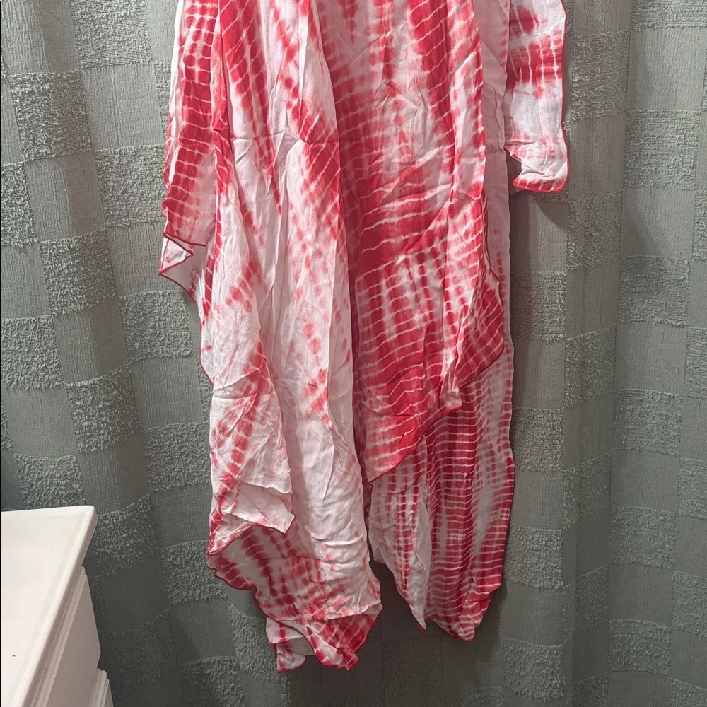 Michael kors Red and White Tie-Dye Flowy Slip Dress - Picture 4 of 11